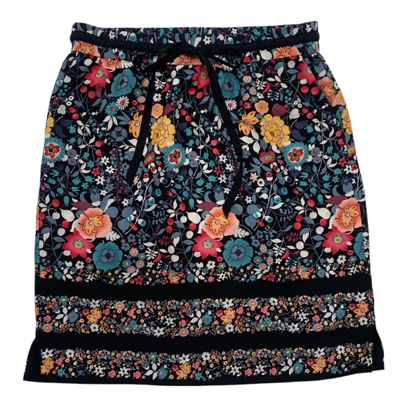 LOFT floral drawstring waist summer skirt size small - Picture 1 of 6